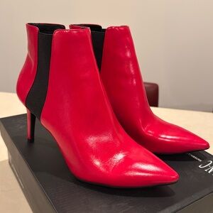 INC NWT Red Chelsea Booties